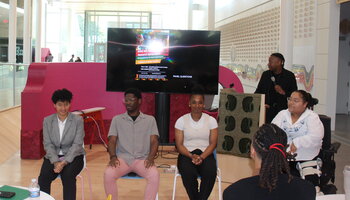 Group 2 photo of 4 students for panel discussion