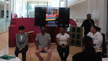 Group 2 photo of 4 students for panel discussion