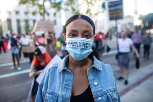 Fask Mask "Please, I can't breathe" as people protest.  #GeorgeFloyd May June 2020