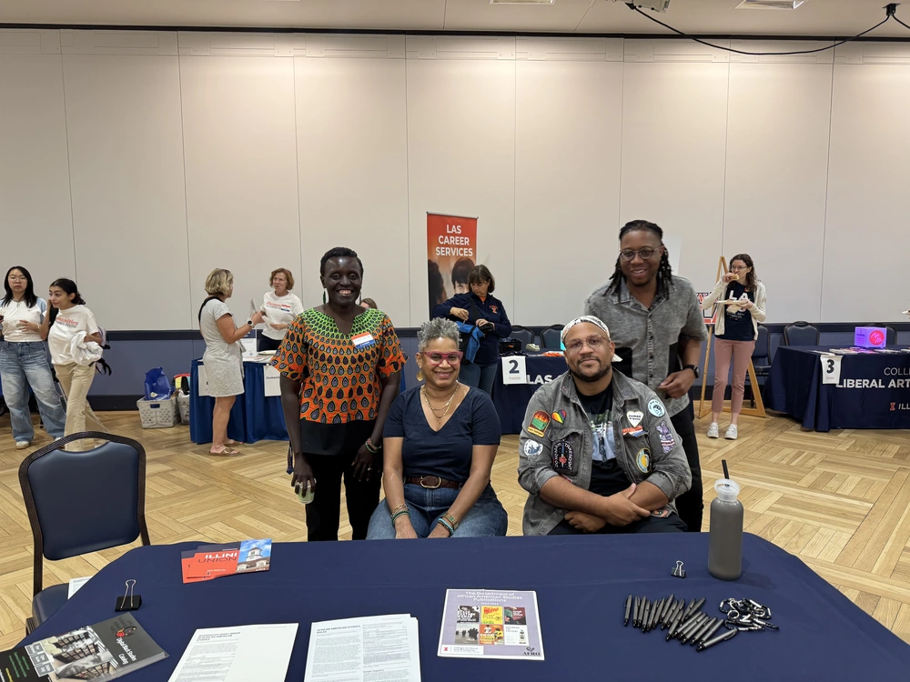 African American Studies faculty at the department table for the Humanities Open House